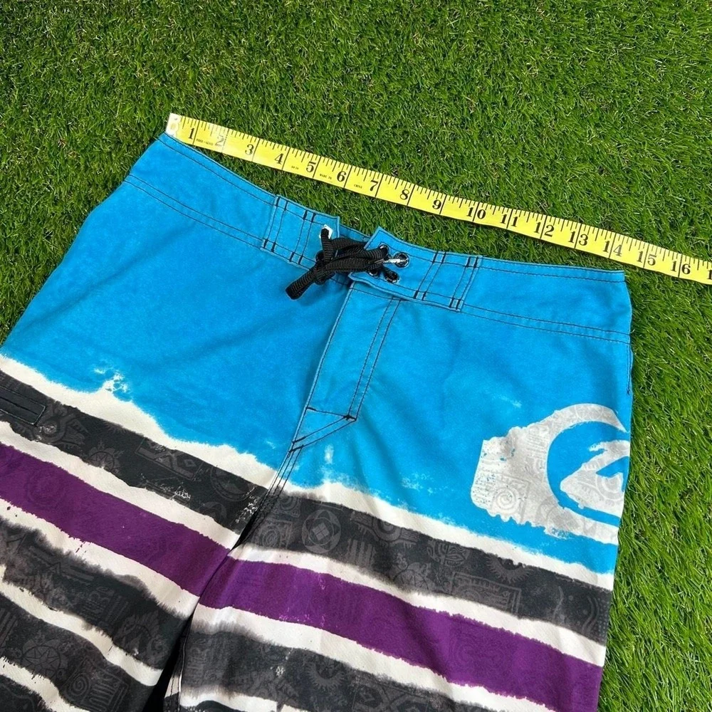 VTG Y2K Quiksilver Kelly Slater Board Shorts 34 Blue Surf Swim Beach Men - Picture 4 of 6